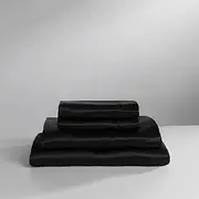 Baltic Linen Satin Luxury Sheet Set Cal King Black 4-Piece Set