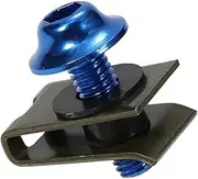 PHGTHNVNMA 10PCS Aluminium Motorcycle M5 5mm Fairing Bolts Fastener Clips Screw Spring Nuts Car Accessories Metal Nuts & Bolts Motorcycle Automotive Nuts and Bolts(Blue)