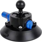 4.5" Air Pump Vacuum Suction Cup Base with 1" Ball, Aluminum Professional Suction Cup Mount Compatible with RAM Mounts and Other All Industry Standard 1" B Size Adapter and Double Socket Arm