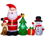 Santa & Friends Airblown Inflatable 6.5’ GEMMY LED Christmas Snowman & Dog NEW