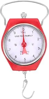 [BESPORTBLE] Portable Hanging Scales with Hooks, Mechanical Spring Scales for Fishing, Red Metal, 10 kg Capacity, Classic Design for Versatile Applications