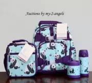Pottery Barn Kids 4-pc AQUA PANDA Small Backpack Lunch Box Water Bottle Thermos