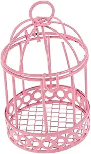 Kisangel Mini Birdcage Decor Jewelry Holder Cute Iron Candle Tray for Room Multifunctional Earring Box and Ring Dish Stylish Storage for Desktop Accessories and Trinkets