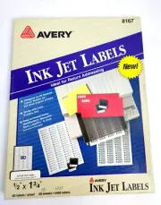 Avery 8167 White Mailing Labels InkJet Printer 15 Sheets 1200 Labels