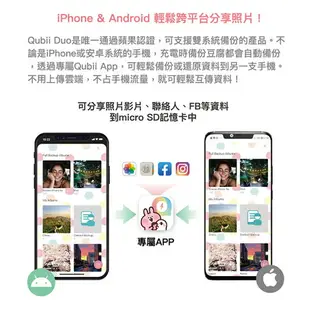 卡納赫拉 Qubii Duo 備份豆腐 【附256G記憶卡】 資料備份 iPhone 安卓 雙用 照片音樂備份 手機備份【APP下單最高22%點數回饋】