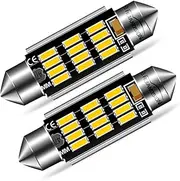 Ruiandsion 39mm LED Dome Light 10-30V Extremely Bright 6411 DE3425 DE3423 LED Festoon Light Bulbs Canbus Error Free Replacement for Cars Trucks Interior Map Dome Lights, Warm White (Pack of 2)