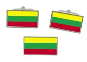 Lithuania Flag Cufflink and Tie Pin Set