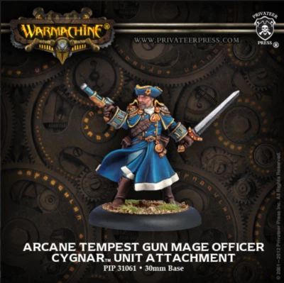 Arcane Tempest Gun Mage Officer Cygnar Hordes Warmachine Privateer PIP 31045