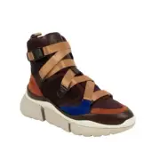 Chloe Dark Purple Suede 'Sonnie' High-Top Sneakers Shoes Size 39