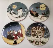 Christmas plates hand painted David Carter Brown Sakura Oneida in original box