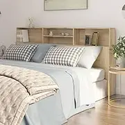 Sonoma Oak Headboard Cabinet, 200 cm - Durable Engineered Wood, Spacious Storage, Wall-Mounted, Bedroom Essential