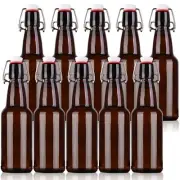 10 Pack 12oz Amber Glass Beer Bottles Swing Top Glass Bottles for Home Brewing