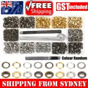 400X 6mm Brass Metal Eyelet Punch Die Kits Grommets Washer Leather Banner Tool