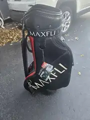 Vintage Maxfli Staff Golf Bag Black Leather..unused w/hangtag