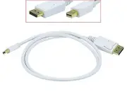 ( 2 pack ) White - 3ft 32AWG Mini DisplayPort to DisplayPort Cable