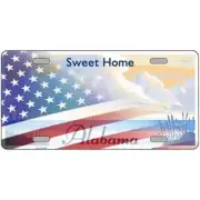 Alabama Sweet Home American Flag Metal Sign