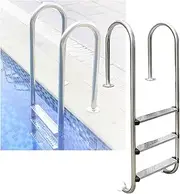 Swimming Pool Ladder,Pool Pedal Steps,2/3 Steps Swimming Pool Step with Handrails Easy Assembly, for Indoor Pool Outdoor Pool(3-Steps1.2mm)