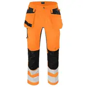 Projob Mens Stretch High-Vis Cargo Trousers Yellow/Black 34R