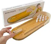 Mini Bowling Game Set - Wooden Tabletop Tiny Bowling Toys, Desk Games Stress Relievers Small Finger Toys, Funny Gifts for Men Women Teens Kids Adults