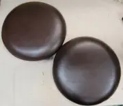 2 round table chair cushions set brown leather-like SEATS ONLY pub bar stool diy