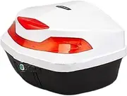 Fit for KEMIMOTO Universal 48L Secure Latch Motorcycle Rear Cargo Trunk Scooter Top Box Storage Luggage Topbox(Red Light Housing)