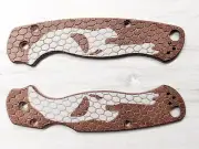 Micarta Scales Spyderco Paramilitary 2 Brown, GITD Punisher (handles only)