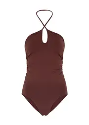PRISM2 Immersed Halterneck Stretch-jersey Bodysuit, Bodysuits, Maroon - One Size One Size