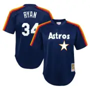 Youth Mitchell & Ness Nolan Ryan Navy Houston Astros Cooperstown Collection-Mesh