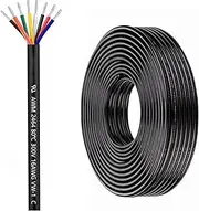 8 Conductor Shielded Wire, 16/18/20AWG, Tinned Copper Multi-Core Cable with PVC Jacket, UL Listed Flexible Control Wire for Electronic Equipment(25ft,16AWG-8C)