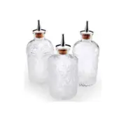 Mercer Culinary M37195 Barfly Retro Style 3 Piece Glass Bitter Bottle Set