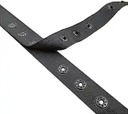 Ailejia 11 Yard Black Polyester Plastic Snap Fastener Tape Ribbon for Sewing