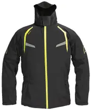DANE Byge XPR-Tex Motorcycle Rain Jacket, black-yellow, Size XS for Men Black Yellow