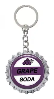 1 Grape Soda Crown Bottle Cap Key Chains