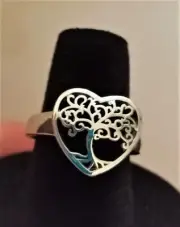 Sterling Silver Tree of Life Ring (Heart)
