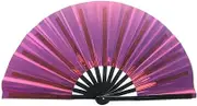 PVC Illusion Fan Plastic Hand Crank Fan Foldable Colorful Hand Fans Festival Stage Decor Fan Performance Gift Wedding Dance