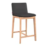 Wilson Leather Bar Stool - Black/Natural