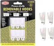 6 Removable Hooks White Self Adhesive Wall Hanging Hook Up to 1.5kg
