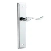 Iver Stirling Door Lever Handle on Stepped Backplate Polished Chrome
