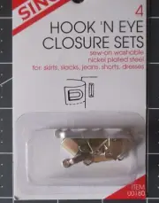 4 Hook and Eye Closure Sets for skirts, slacks, jeans,shorts, dresses