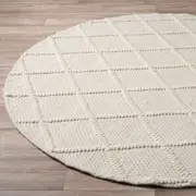 Hannah Diamond Wool Blend Floor Rug - Round