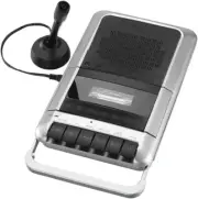 SRC124 Cassette Player & Recorder with Microphone, Headphone Jack, Aux In, Black