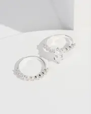 Crystal Cubic Zirconia Ellipse Crystal Ring Set