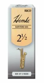 Hemke Baritone Saxophone Reeds, Strength 2.5, 5-pack