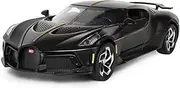 Scale Finished Model Car 1:24 Scale for Bugatti Voice of The Sports Car Alloy Diecast Simulation Model Car Exquisite Collection Souvenir Die-cast Vehicle(Black)