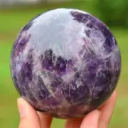Natural Dream Amethyst Carved Ball Reiki Crystal Sphere Christmas gift XQ2898