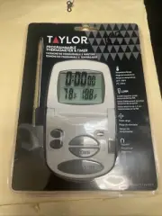 Taylor Digital Programmable Cooking Thermometer Timer #1470FS Auto Timer