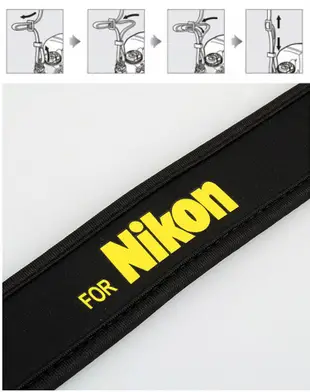 減壓背帶 黑底黃字版 For Nikon 相機背帶 (3.6折)