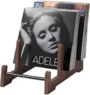 3-Tier Solid Wood Vinyl Record Storage Shelf Holds 60+ Albums, Multi-Functional Display Rack for LP Records, Books & Magazines, Open Display Storage Organizer for Home Décor