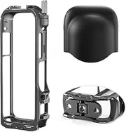 Action Camera Cage for X4, Aluminum Alloy Protective Video Rig with Silicone Lens Cover 1/4 Inch Thread Dual Cold Shoe Mount, Magnetic Camera Housing Case