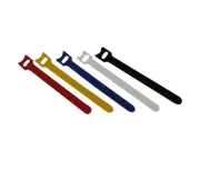 QualGear Hook & Loop Fastening Cable Ties, 1/2 X 6 Inches, Assorted Colors 5 Pcs